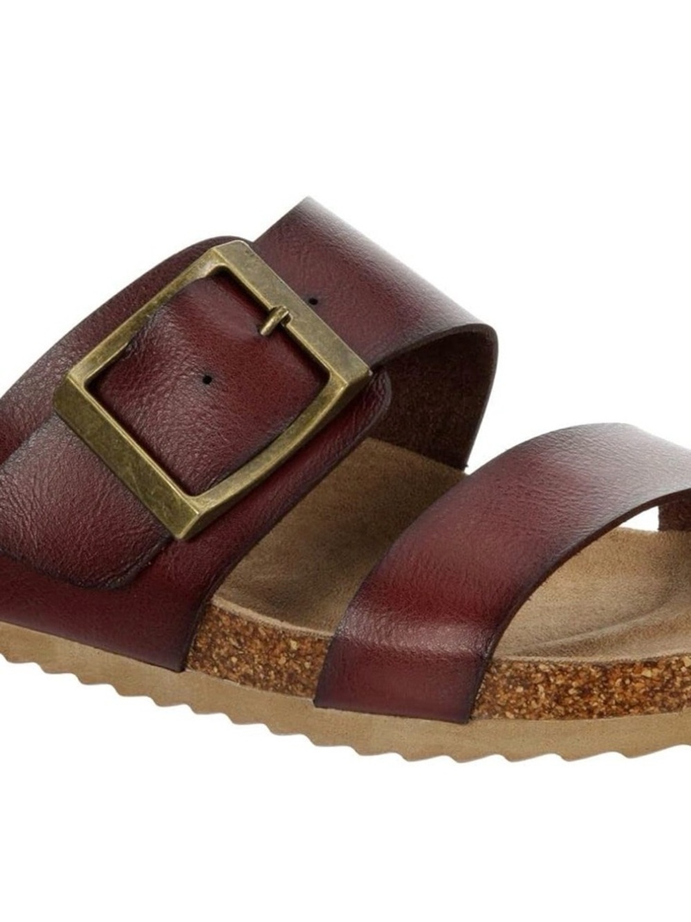 Bjorndal - Women's Faux Leather Slip-On Two Strap Cork Bed Sandal 9
